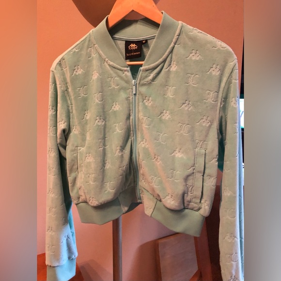 JUICY COUTURE KAPPA mint velour cropped jacket - Picture 5 of 5